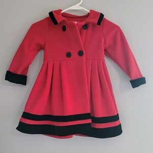 Girl's 4T Red Christmas Peacoat
